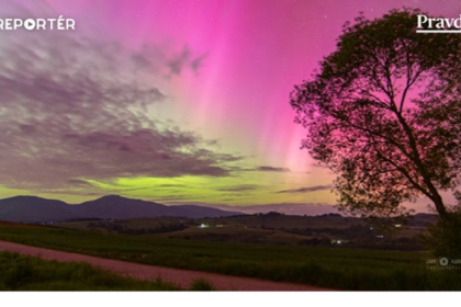 Polarna ziara nad Slovenskom Geomagneticka burka rozsvieti oblohu