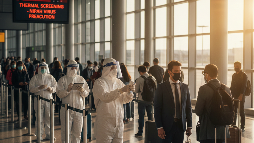 Respiratory teplomery opatrenia ako pocas COVID u sa vracaju na letiskach sa opat objavili kontrolne zony svetom sa siri nelieciteln virus Nipah