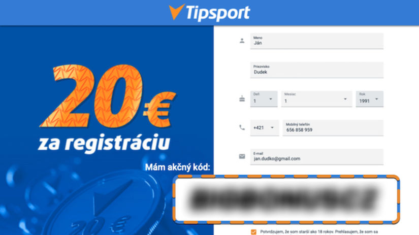 tipsport akcny kod 2026 overeny bonus 7777e 20e vo februari